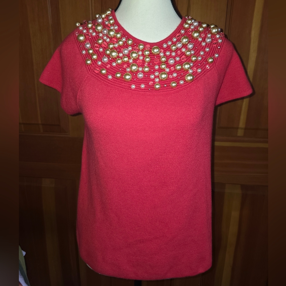 Anthropologie Moth Brienne Pearl Sweater XS
